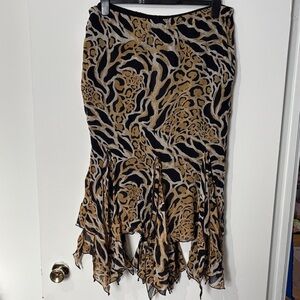 Chic Vintage Asymmetrical Leopard Print Skirt